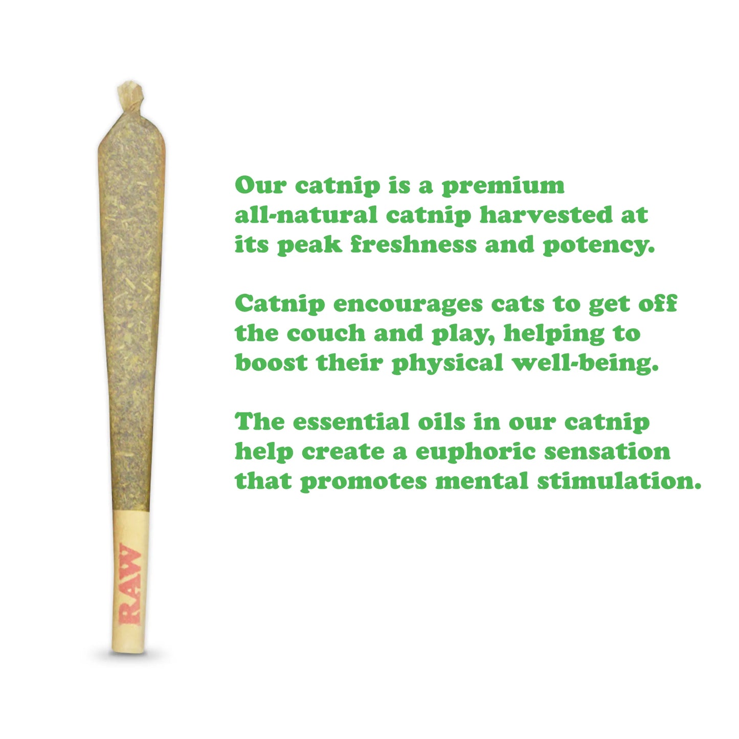 Detailed description of catnip benefits on a toy joint.